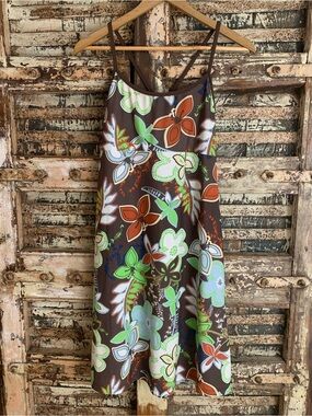 Athleta Women’s Athletic Performance Dress, Brown Multi Floral A-line, M